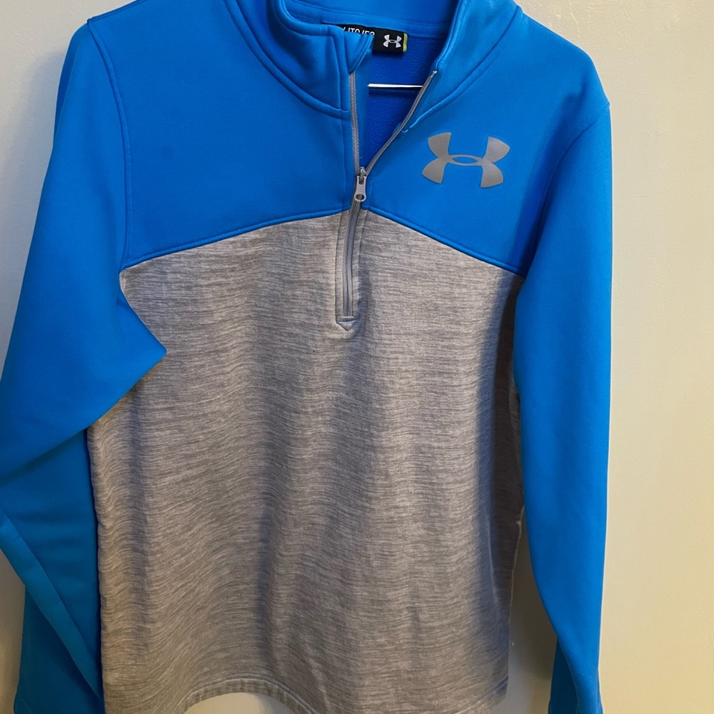 Under Armour Blue and Gray Quarter-Zip Pullover